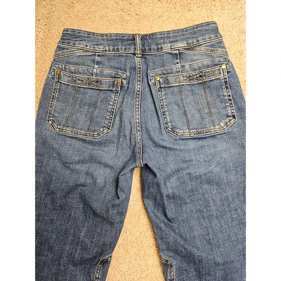 Pilcro the Wanderer High Rise Straight Utility Patch Pocket Jeans Blue 27 - Picture 8 of 9